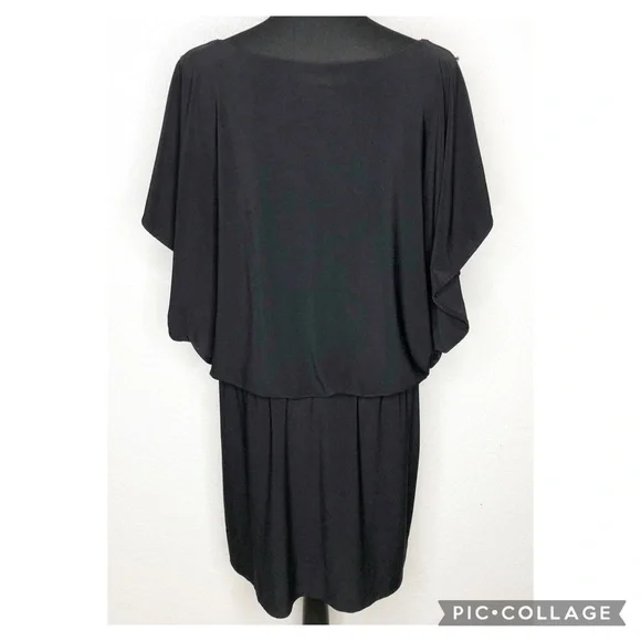 WHBM black batwing button sleeve blouson dress size Extra Large XL - Picture 16 of 16